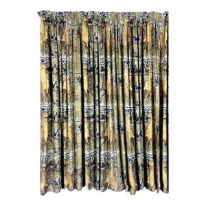 1950s Barkcloth Etruscan Pattern 144" Drapery Panel
