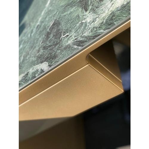 Contemporary Phantom 60 Goldsnow Lacquer and Calacatta Oro High Bedside Table by Casa Casati For Sale - Image 3 of 17