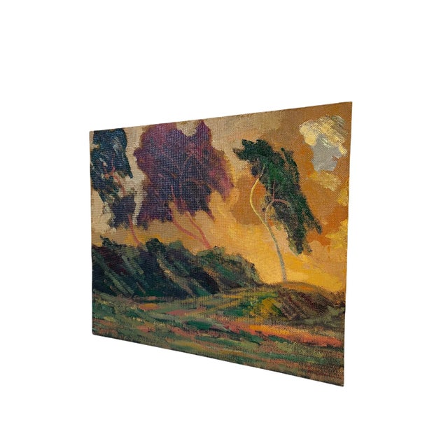 Monterey California Landscape Mid Century Expressionist Oil On Board Vintage Painting Signed beautiful shading , singed on...