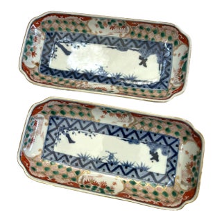 Pair of Mid 19th Century Rectangular Imari Dishes For Sale