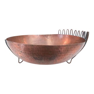 Mid Century Decorative Copper Bowl For Sale