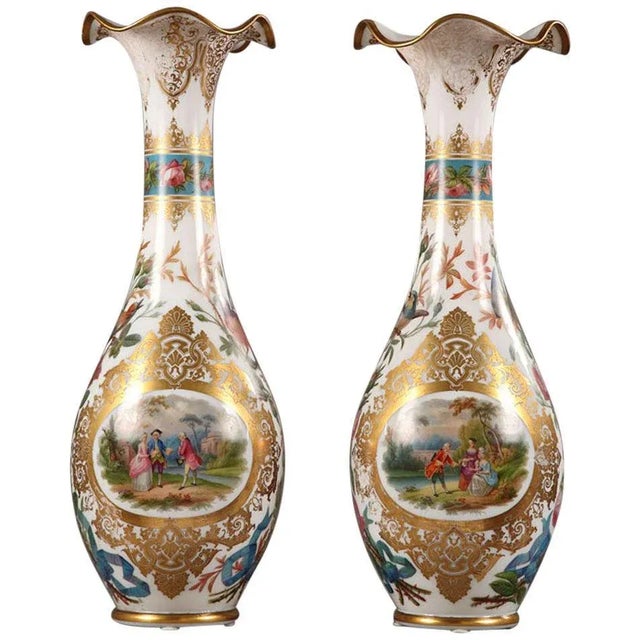Large Opaline Vases Attributed to Jean François Robert, Set of 2 For Sale - Image 6 of 6