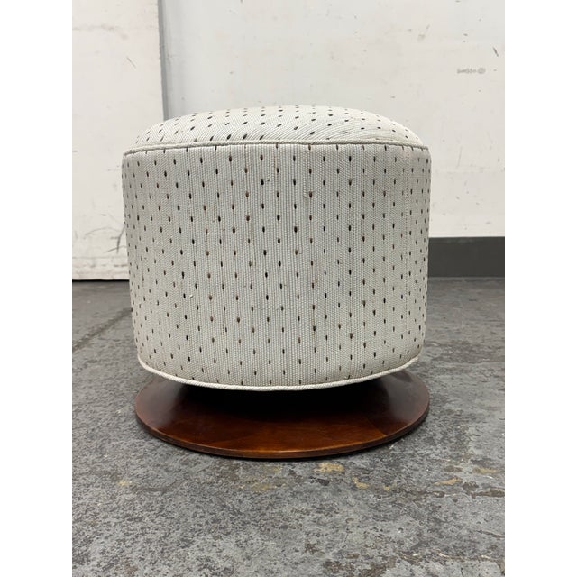 Art Deco Ottoman + Wood Base, Circa 1920's For Sale - Image 4 of 12