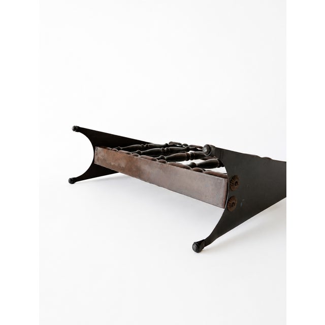 Mid-Century Modern Italian Ebonized Wood Folding Accordion Magazine Rack, 1950s For Sale - Image 4 of 10