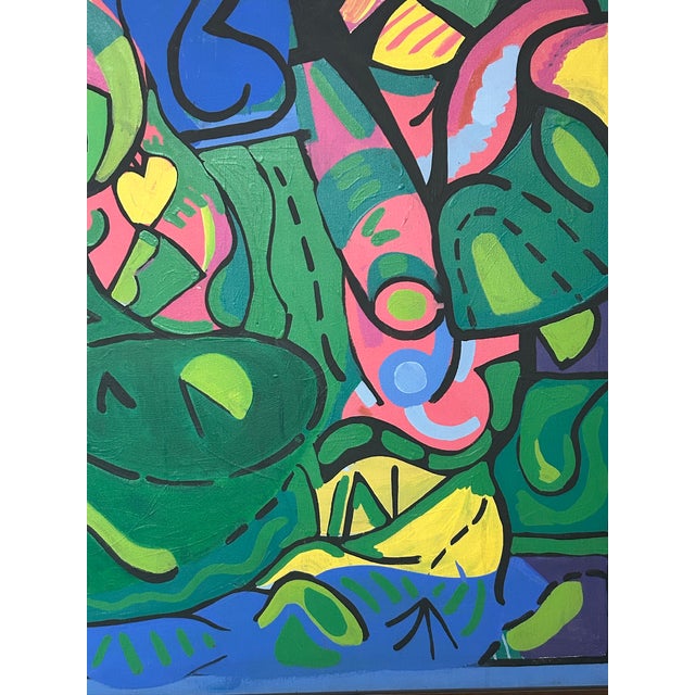 Mid-Century Modern Patricia Hermine Sloane Large Signed Abstract Mid Century Oil Painting For Sale - Image 3 of 7