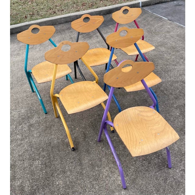 Vintage Danish Modern Style Dining Chairs - Set of 6 For Sale - Image 4 of 9