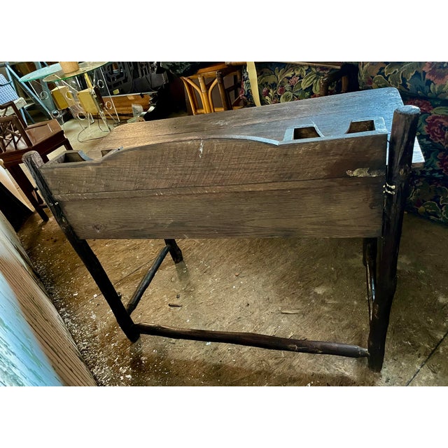 Early 20th Century Adirondack Branch Handmade Writing Desk Letter Holders Cabin Primitive Country For Sale - Image 10 of 11