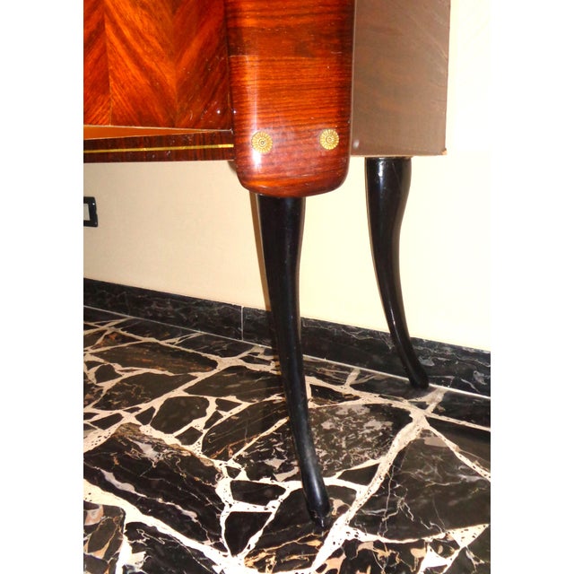 Sideboard with Herringbone Motif and Brass Details in the style of Paolo Buffa, 1950s For Sale - Image 11 of 18