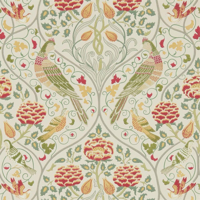 Morris & Co Seasons by May Wallpaper in Linen - a Sample For Sale