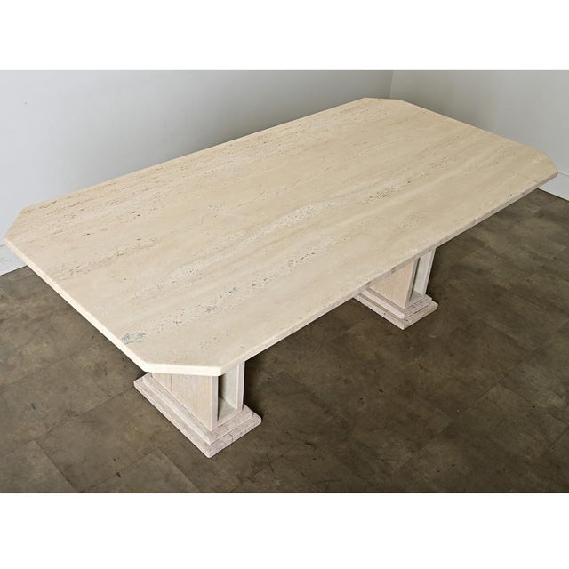 French Late 20th Century Travertine Dining Table For Sale - Image 10 of 16