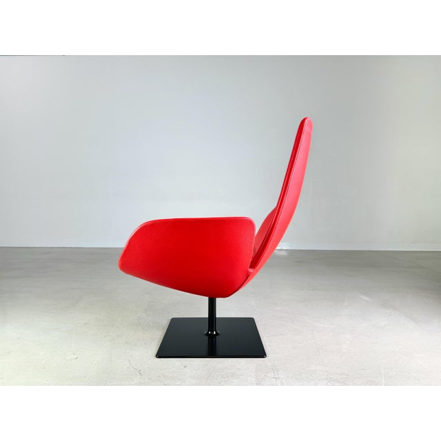 Moroso Moroso Swivel Armchair in Leather Red from Patricia Urquiola For Sale - Image 4 of 12