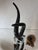 Glass Postmodern Black and White Murano Glass Ribbon Sculpture on Crystal Base by Renato Anatra, Italy, 1980s For Sale - Image 7 of 18