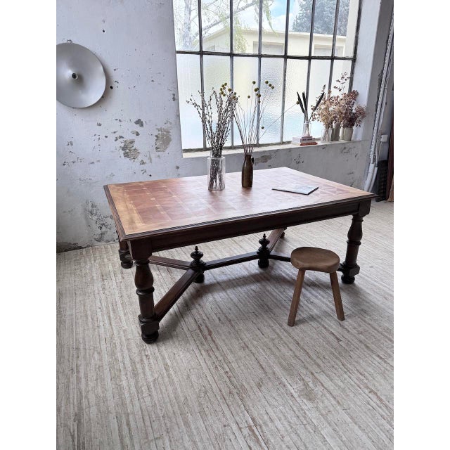 Brown Louis XIV Oak Table, 1900s For Sale - Image 8 of 18
