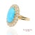Contemporary Persian Turquoise Diamond Ring Women Size 7 18k Yellow Gold Glam Luxe, Size 7 For Sale - Image 3 of 10