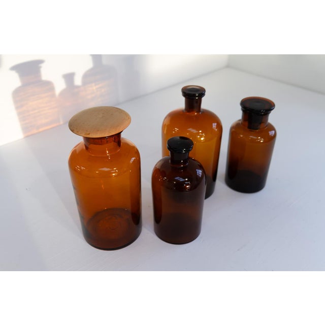 Danish Pharmacy Glass Bottles, 1890s, Set of 4 For Sale - Image 9 of 18