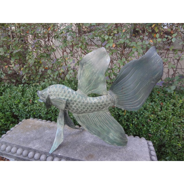 Bronze Japanese Bronze Koi Fish Sculpture For Sale - Image 8 of 12