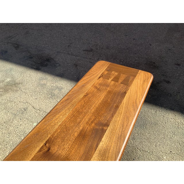 Modern Mid Century Style Solid Walnut Console For Sale - Image 11 of 11