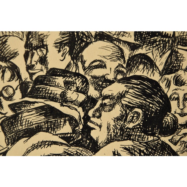 Paper Eduard Braun, Theatre Dressing Room, 1930s, Ink and Paper, Framed For Sale - Image 7 of 9