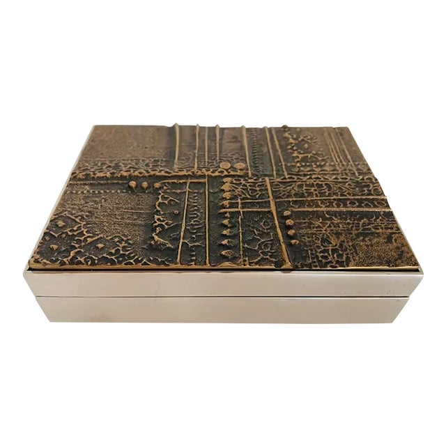 1960s Spanish Jose Luis Sanchez Sculptural Bronze Box For Sale