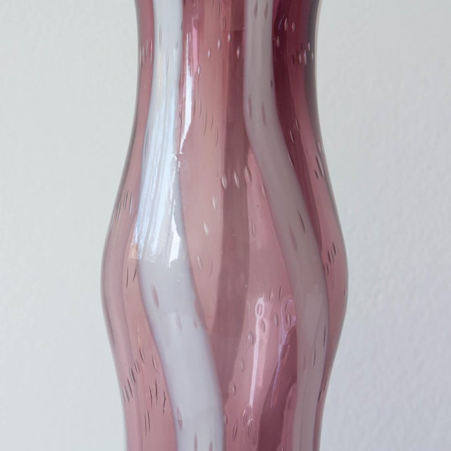 1960s Purple and White Glass Vase from Marinha Grande, 1960s For Sale - Image 5 of 11