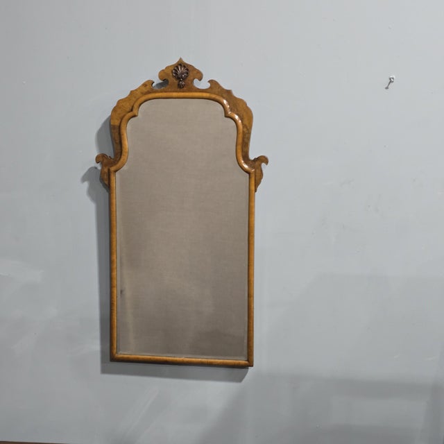 Queen Anne Burr Walnut Wall Mirror, 1920 For Sale - Image 9 of 9
