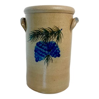 2003 Arts & Crafts Hand-Thrown & Painted Studio Pottery Crock Vase For Sale