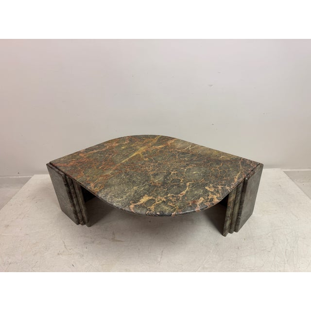Sculptural Eye-Shaped Marble Coffee Table, 1980s For Sale - Image 11 of 15
