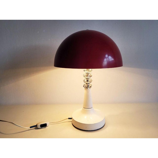 This authentic vintage Hungarian table lamp was manufactured by Szarvasi Vas- és Fémipari Szövetkezet in the 1970s. The...