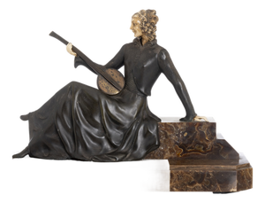 Unknown Artist, Female Figure with Viola, Bronze