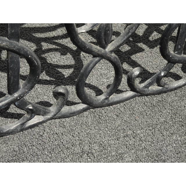 Vintage Spanish Style Cast Iron Three Panel Ornate Black Fireplace Screen For Sale - Image 15 of 18