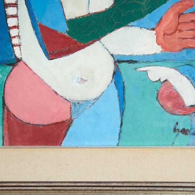 Graziani 77, Abstract Composition, 1970s, Oil on Canvas, Framed For Sale - Image 4 of 6