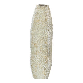 Gorgeous Sea Shell Encrusted Coastal Tall Vase For Sale