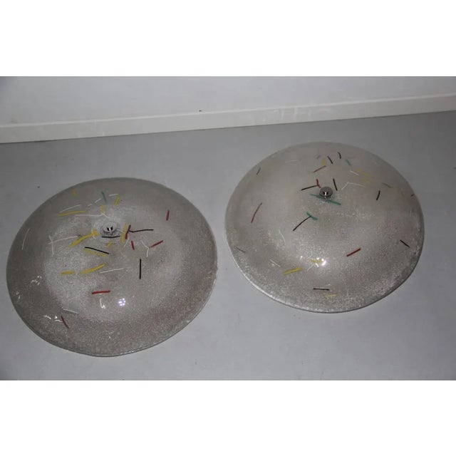 Glass Vintage Murano Glass Multicolored Ceiling Lamps, 1970s, Set of 2 For Sale - Image 7 of 8