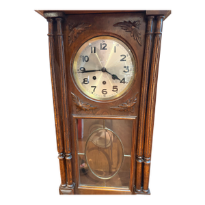 Antique German Regulator Wall Clock W. 24-Hour Dial