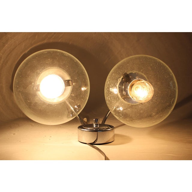 Chrome and Glass Wall Lamp, Czechoslovakia, 1970s For Sale - Image 15 of 16