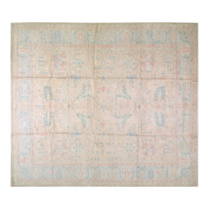 Turkish Oushak Hand Knotted Wool Rug, 12'x13'8"