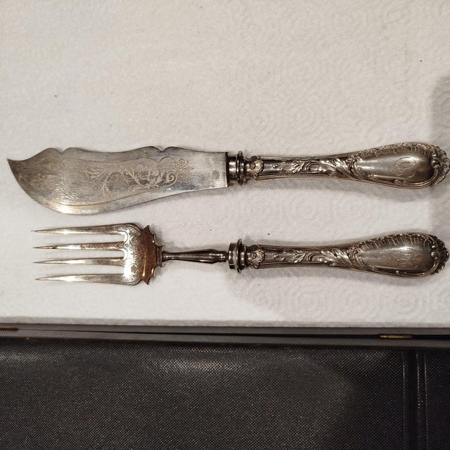 Silver Cutlery Set, 1800s, Set of 2 For Sale - Image 10 of 18