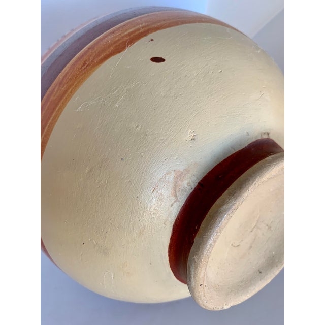 Mauve Vintage Late 20th Century Hand Painted Rustic Mexican Folk Art ‘Hidalgo’ Style Pottery Pitcher/Vase For Sale - Image 8 of 12