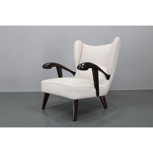 Wing Chair, Czechoslovakia, 1950s For Sale - Image 11 of 14