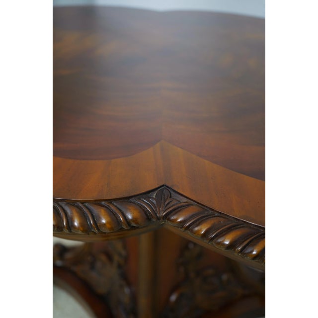 Maitland Smith Carved Base Figural Mahogany Center Table For Sale - Image 9 of 12