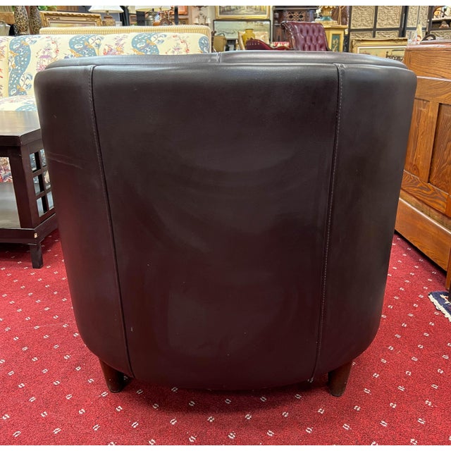 Vintage Brown Leather Tub Chair Chairish