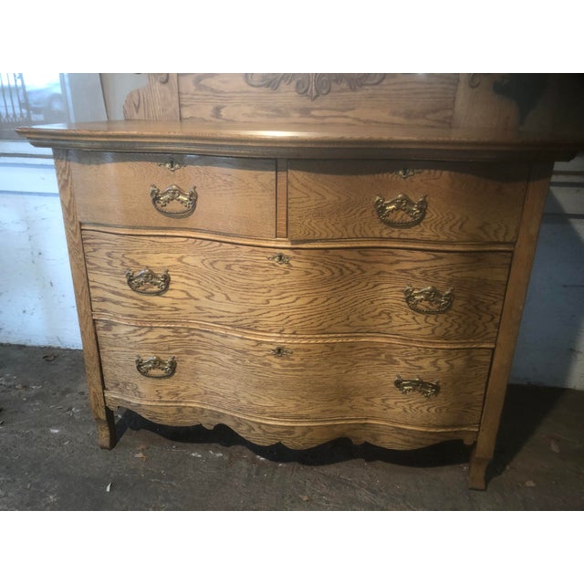 Antique American Oak Dresser With Mirror Chairish