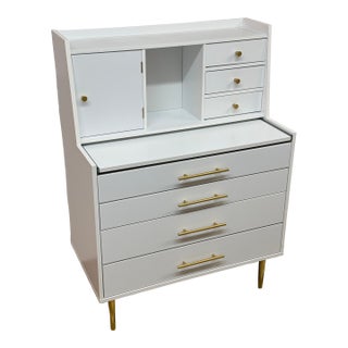 Modern Luxe Make-Up Vanity With Storage For Sale