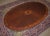 Traditional Vintage Oval Inlaid Mahogany Coffee Table With Glass Top, Brass Claw Feet, 1950s For Sale - Image 3 of 7