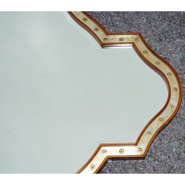 Lovely, very large Grange Paris France Cherry wood with Gold leaf accents wall mirror. A very good looking well made and...