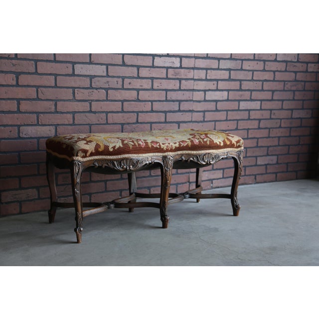 Antique French Carved Frame Tapestry Upholstered Bench Chairish