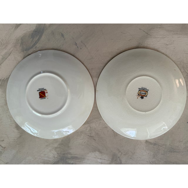 Vintage Myott Chelsea Bird Dessert Plates – 6 7/8 Inch Staffordshire England Plates – Burgundy and Gold English China - Set of Ten (10) For Sale - Image 9 of 9