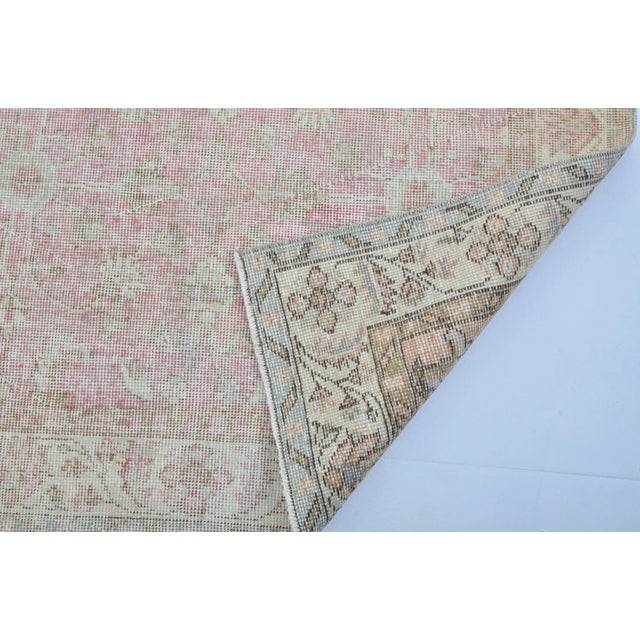 1960s Pale Pink Natural Vintage Area Carpet For Sale - Image 10 of 11