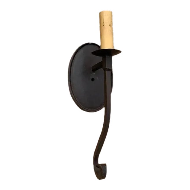 Late 20th Century Wrought Iron Wall Sconce For Sale
