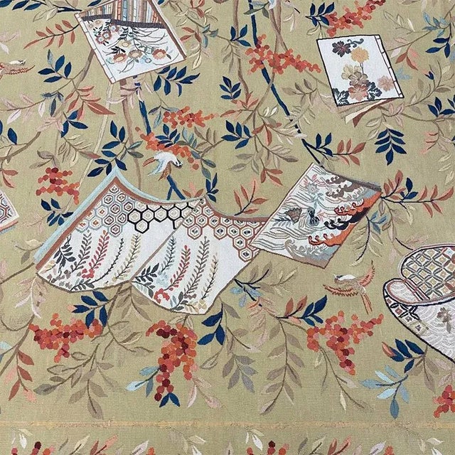Handwoven Japanese Style Aubusson Area Rug 9'0" X 12'0" For Sale In Dallas - Image 6 of 12